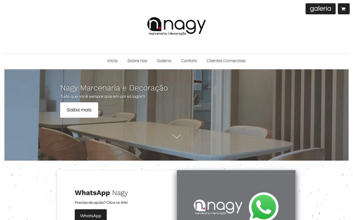 Site anterior da Nagy Marcenaria e Decoração